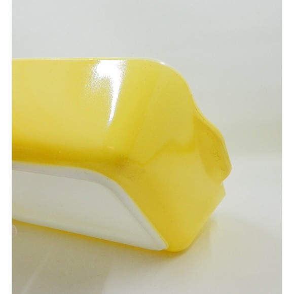 Pyrex Primary Yellow 503-B Refrigerator Dish 503-C Clear Ribbed Lid Handles - Picture 7 of 16
